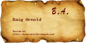 Baig Arnold névjegykártya